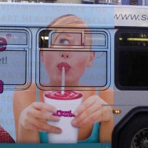 Faces on buses never work