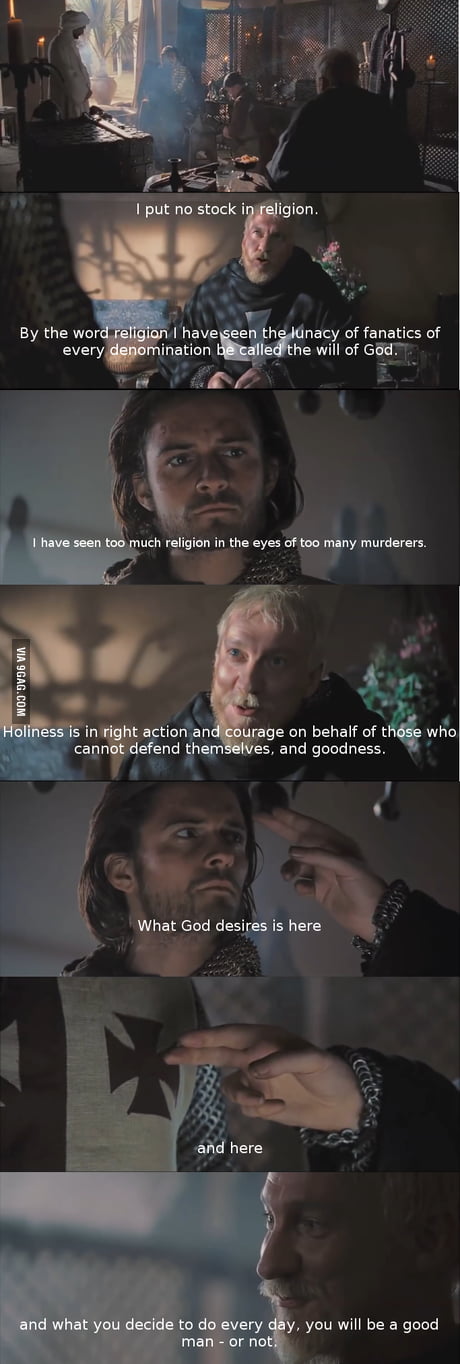 Best View On Religion I Have Heard So Far Quote From Kingdom Of Heaven 9gag