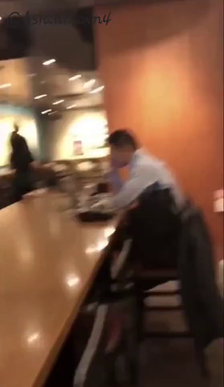 People enjoying a nice quiet evening at a cafe in Tokyo. Then a loud obnoxious man came in.