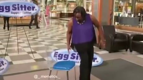 Conveniently placed chair to lay an egg