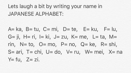 Lets Laugh A Bit By Writing Your Name In Japanese Alphabet 9gag