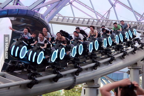 Tron roller coaster at Disney Shanghai 9GAG