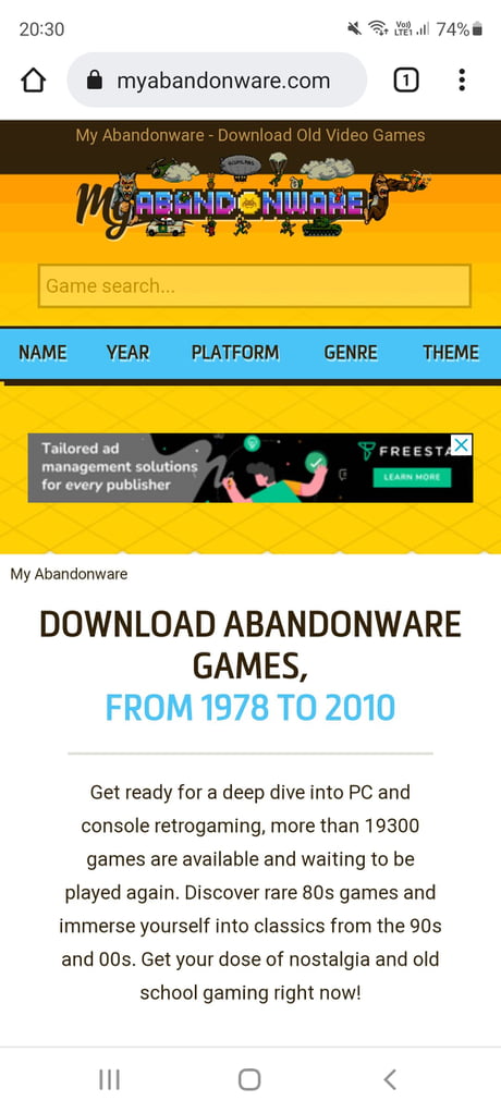 Abandonware Games - Download old video games