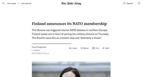 It's official Finland announces its NATO membership