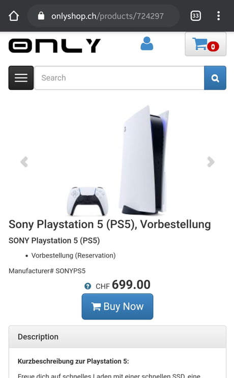 sony website ps5 pre order