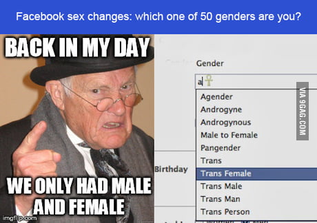 Facebook Adds 50 Gender Options 9gag