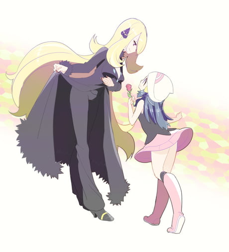 Pure Yuri #1: Cynthia/Shirona (Pokemon) gets a flower from Dawn