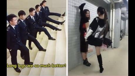 Long legs vs Short legs Challenge!  It's sort of a meme in China and my  besties and I thought it would be funny to reenact it 😎 THUS, the Long legs