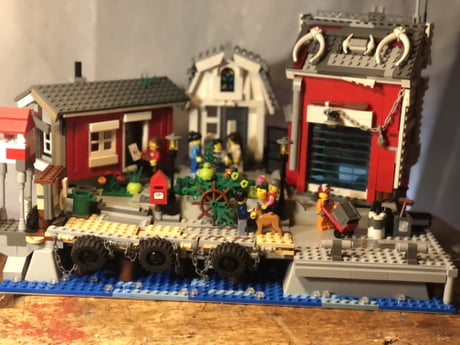 My bf built this Lego Norwegian fishing village. He's a 9gager - please let  him see it - 9GAG