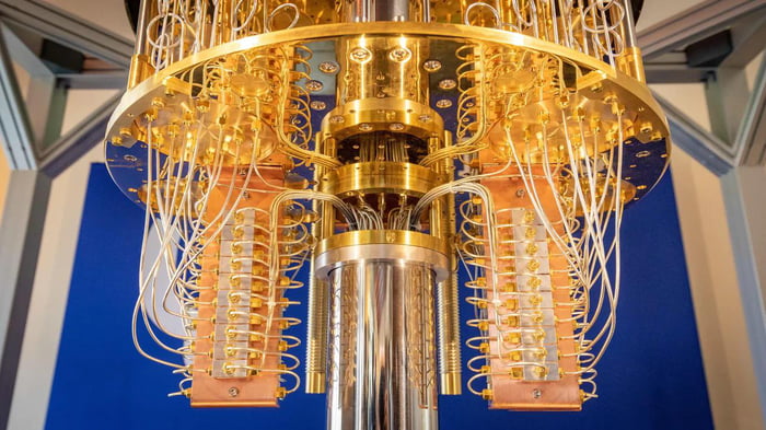 A closeup view of an IBM quantum computer. - 9GAG