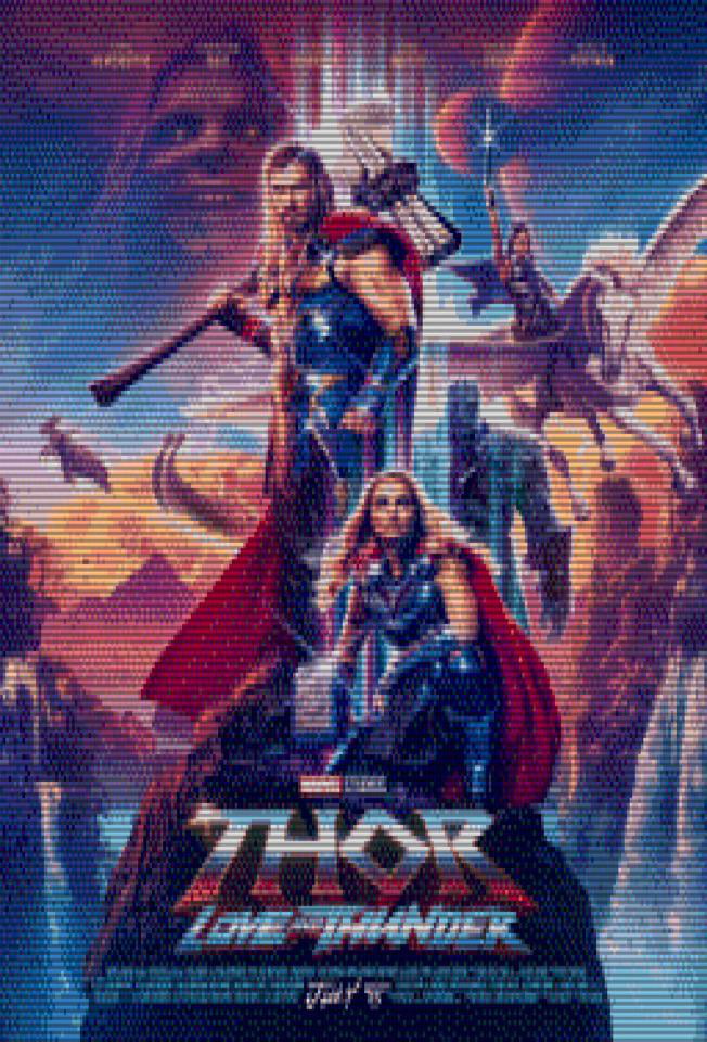 The new Thor: Love and Thunder poster works really well as a retro game