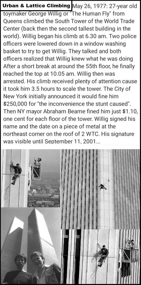 George Willig scales WTC in 1977