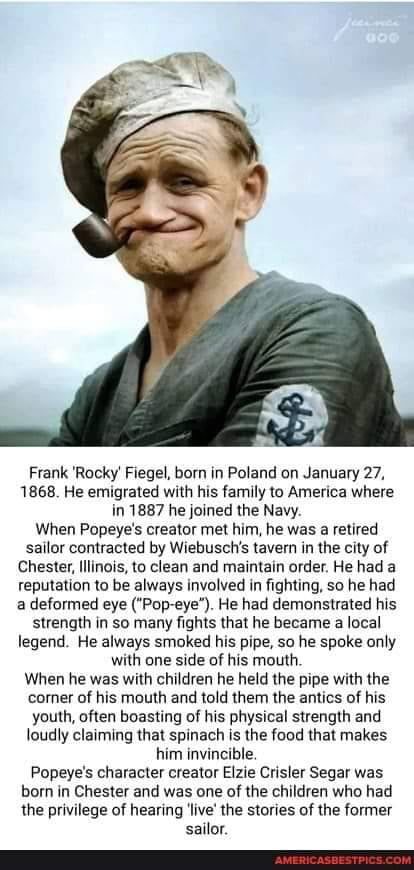 Frank Fiegel, the real Popeye The Sailor Man