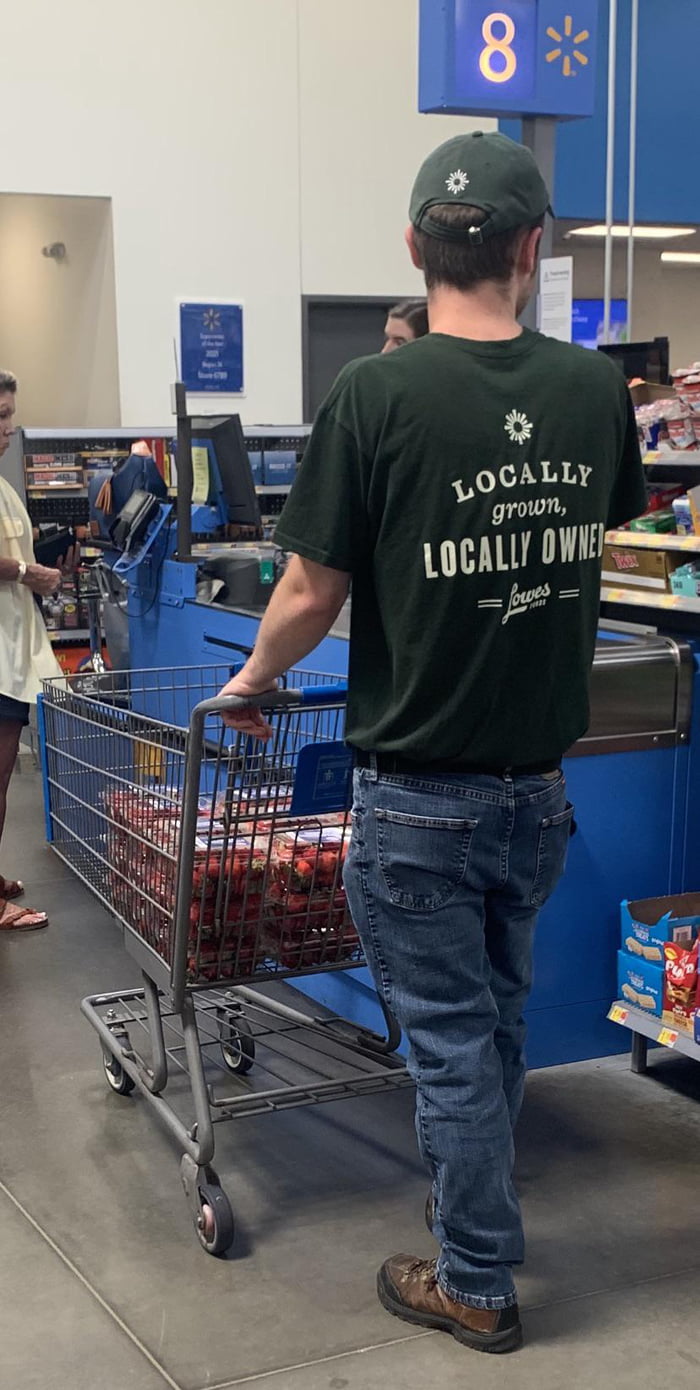 Suspicious: employee from grocery store across the street buying tons of strawberries from Walmart