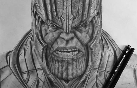 Pen sketch of Thanos avengers  Chandan Barchha Art  Facebook