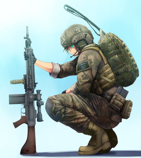 Anime operator tactical girls with guns ar15 opscore Playmat Game Mat Desk  | eBay