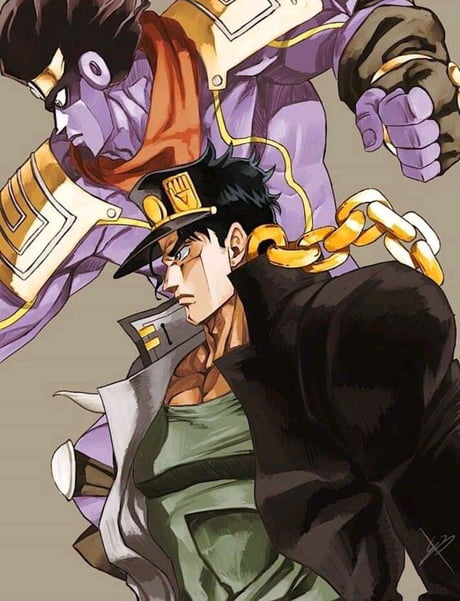 Jotaro Kujo and Star Platinum fanart . - 9GAG