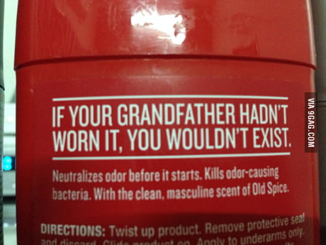 Back Label of Old Spice deodorant - 9GAG