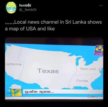 USA according to a news channel in Sri Lanka
