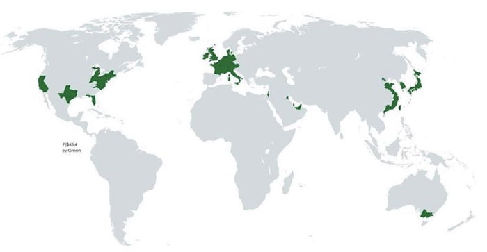 Half of the world's GDP is in 3.6 % of land area