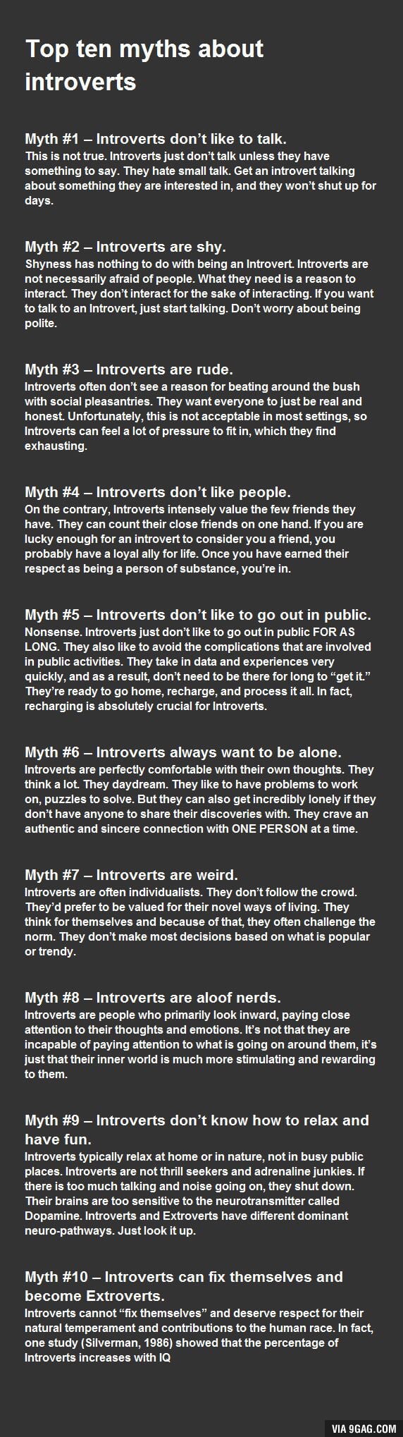Top 10 Myths About Introverts - 9GAG