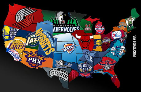 NBA Map of America - 9GAG