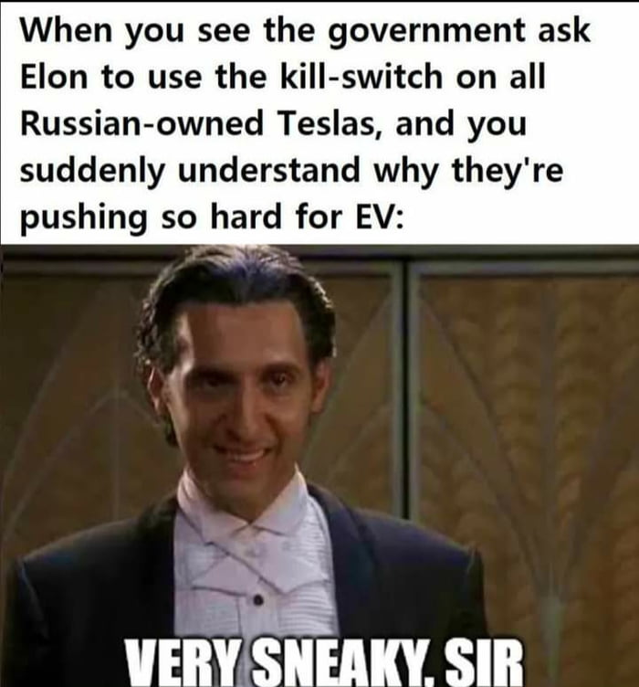 And yes, Tesla has stated they can shut off a car remotely, it's a one