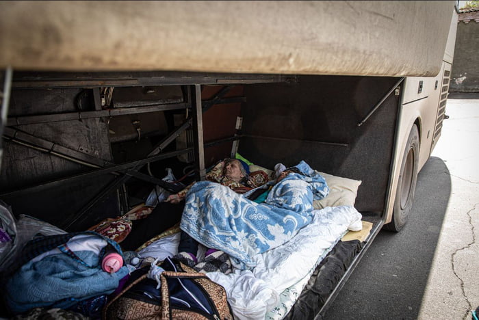 Two Elderly People Who Were Transported From Lisichansk To Bakhmut In ...