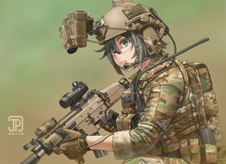 Anime Anime Girl Military Anime Military Anime Girl Anime - Etsy