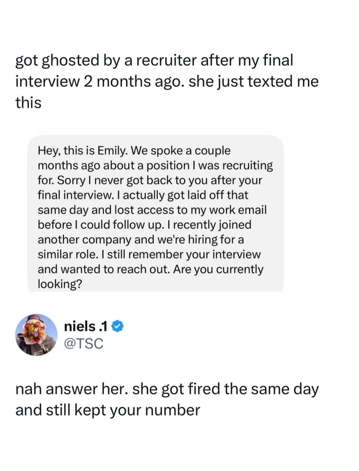 Faith in humanity restored by a recruiter