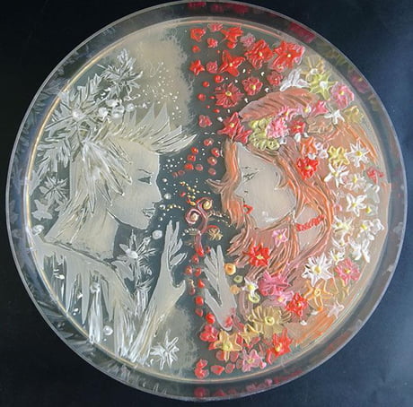 Some scientists grow bacteria on petri dishes to make art 1