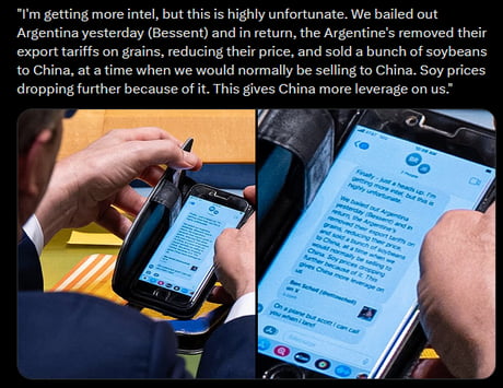 US Treasury Secretary Bessent leaks text message