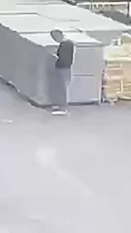 Escaped just in time - I don't think a hard hat would have been enough otherwise