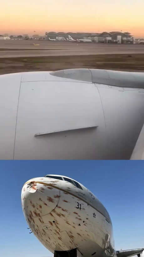 The moment birds flock hit Saudia AK31 aircraft