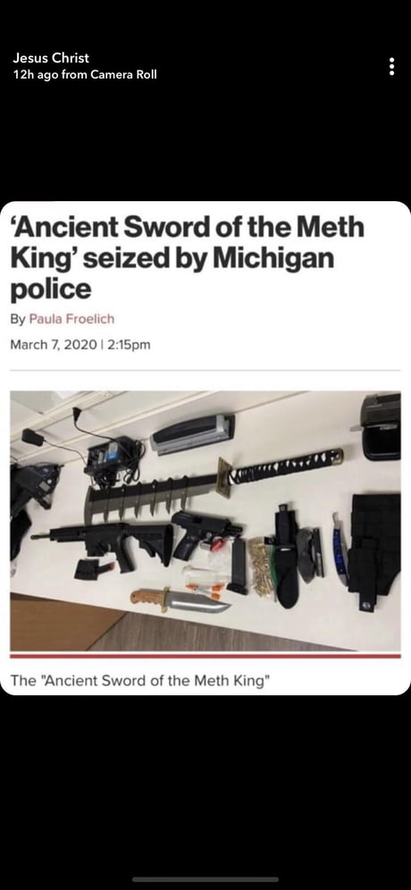 Ancient Sword of the Meth King' seized by Michigan police