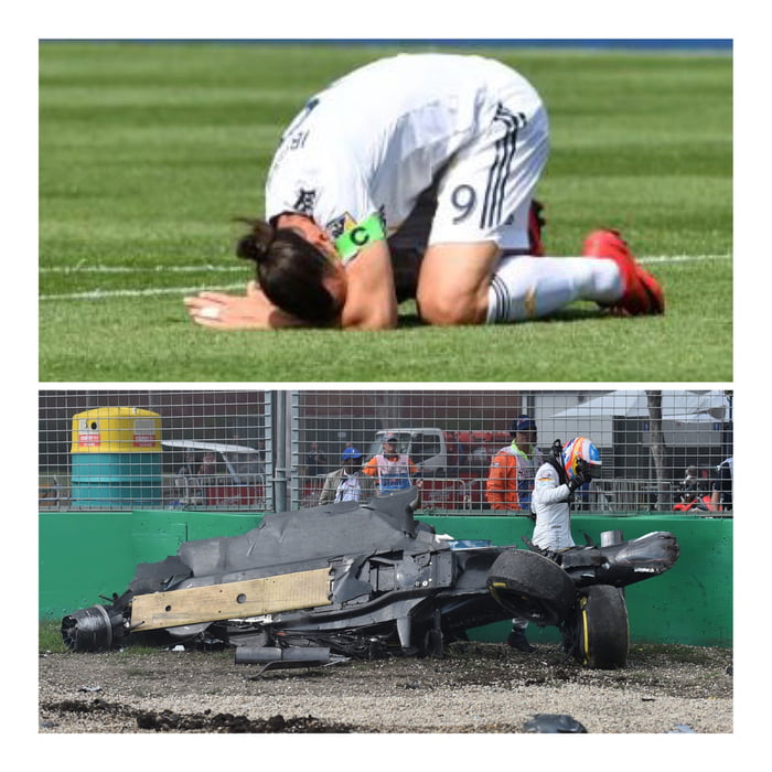 Football player after stepping on an ant vs F1 driver after 300 km/h crash