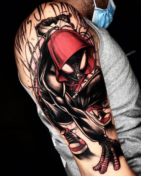 spiderman logo tattoo design red ink spiderman logo tattoo on side rib ...  | Spiderman tattoo, Tattoo designs, Disney tattoos