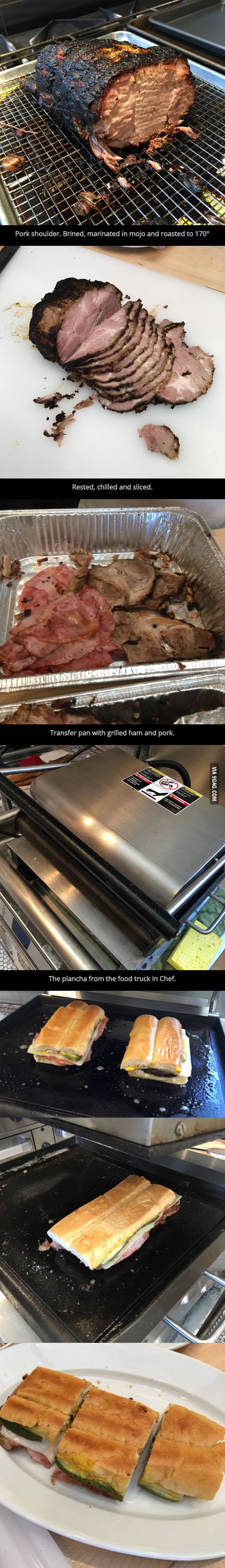 Cuban sandwiches that Jon Favreau made for the Super Bowl. 9GAG