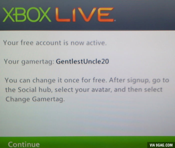 I Logged Onto Xbox Live For The First Time. This Is The Gamertag That I ...