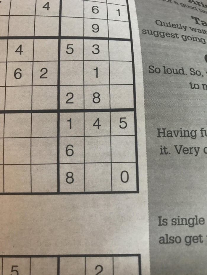 So I wanted to do some Sudoku today...