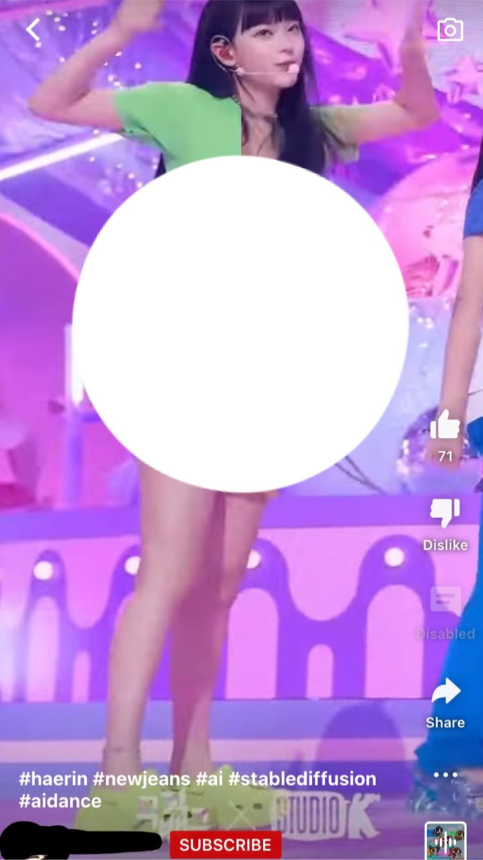 Scrolling through kpop fancams to stumble upon a fancam of haerin from newjeans edited by an ai