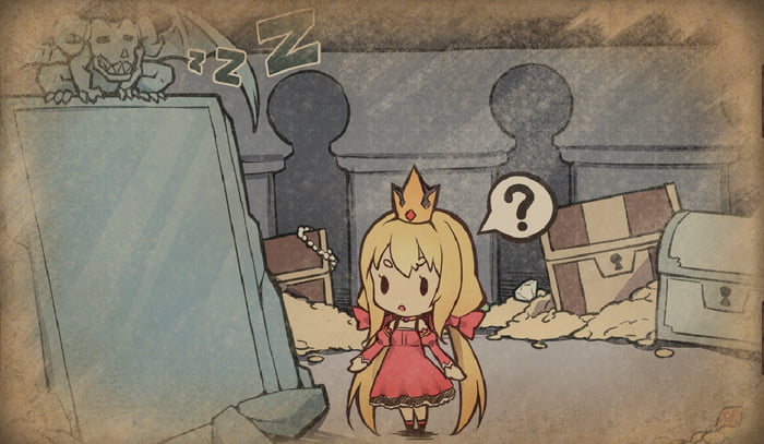 Found this cute anime game about a princess caught in a magic mirror