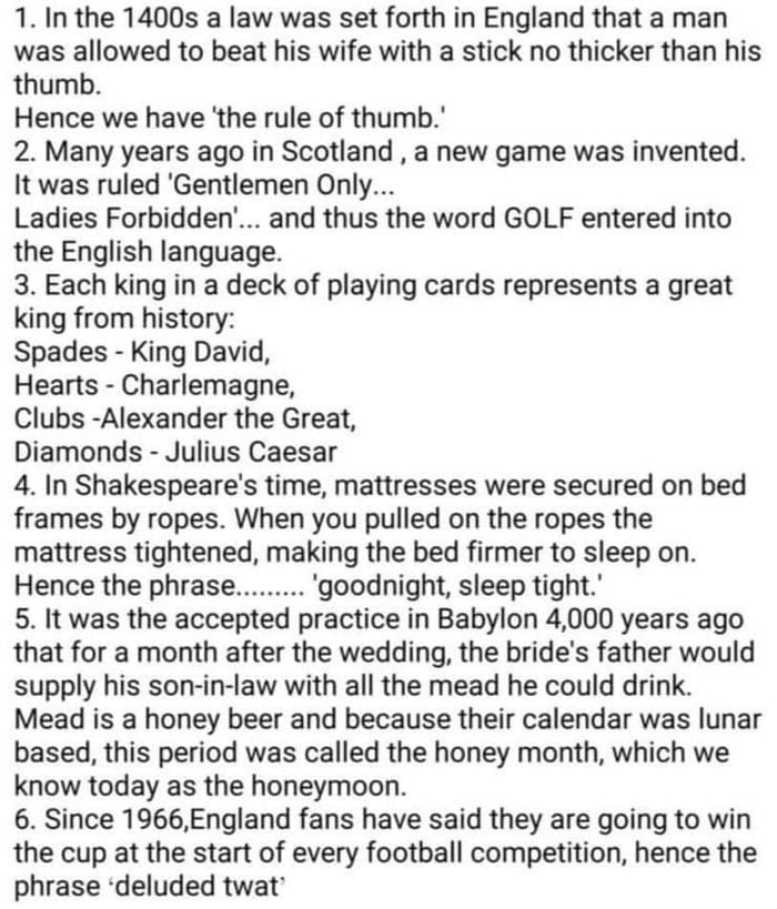 Some interesting facts,