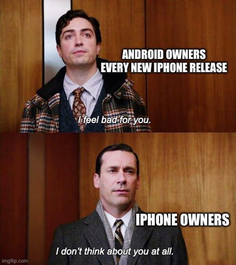 android vs iphone meme  Android vs iphone, Iphone meme, Android meme