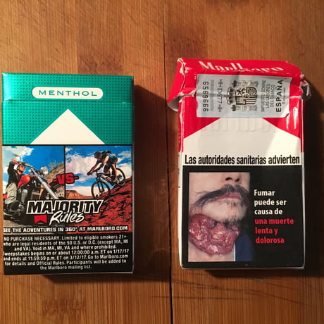 Labels On Cigarettes Packs Usa Vs Spain 9gag