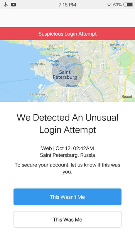 Russian Hacker Tries To Open My Instagram Im 3 458 Miles Away From Russia 9gag