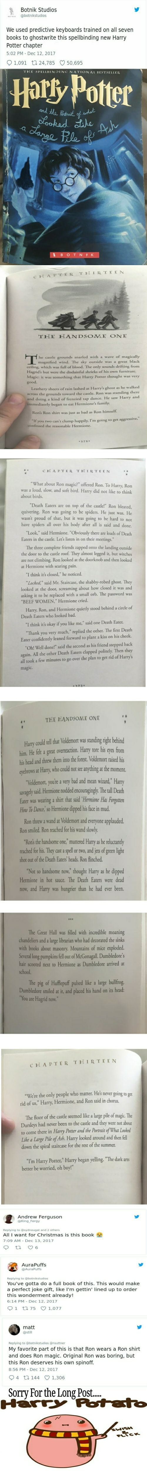 A.I. Reads "Harry Potter" Series And Writes Some Seriouly Absurd Fan Fiction