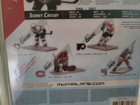 We have a 2006 Sydney Crosby action figure, and on the back of the package it lists 4 players you can collect. Was making this package the peak of Huet's career?