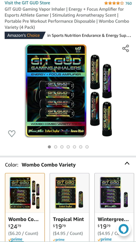 GIT GUD Gaming Vapor Inhaler, Energy + Focus Amplifier for Esports Athlete  Gamer, Stimulating Aromatherapy Scent, Portable Pre Workout Performance  Disposable
