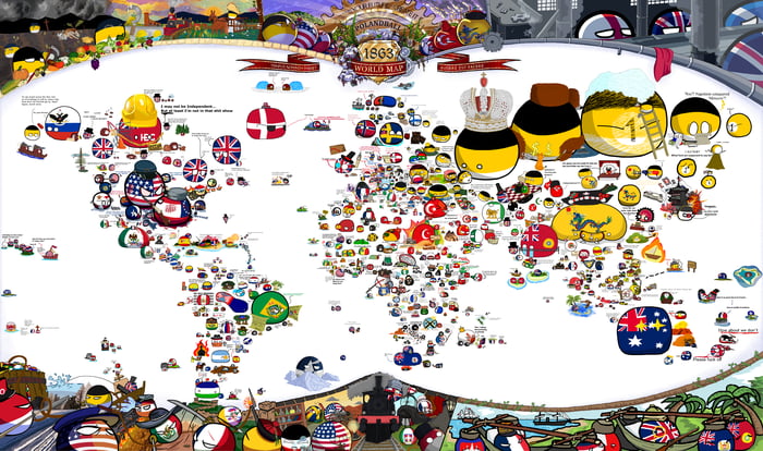 Polandball 1863 World Map - 9GAG